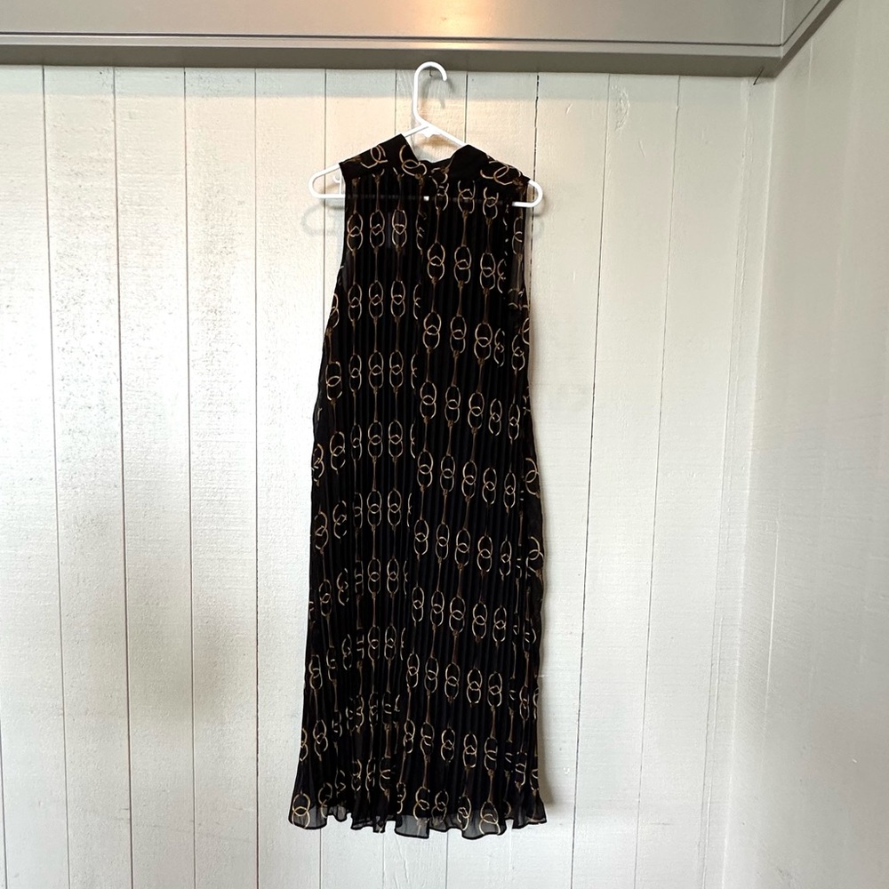 Banana Republic Black Pleated Sheath Dress w/Horsebit Design Small NWT - Picture 7 of 16